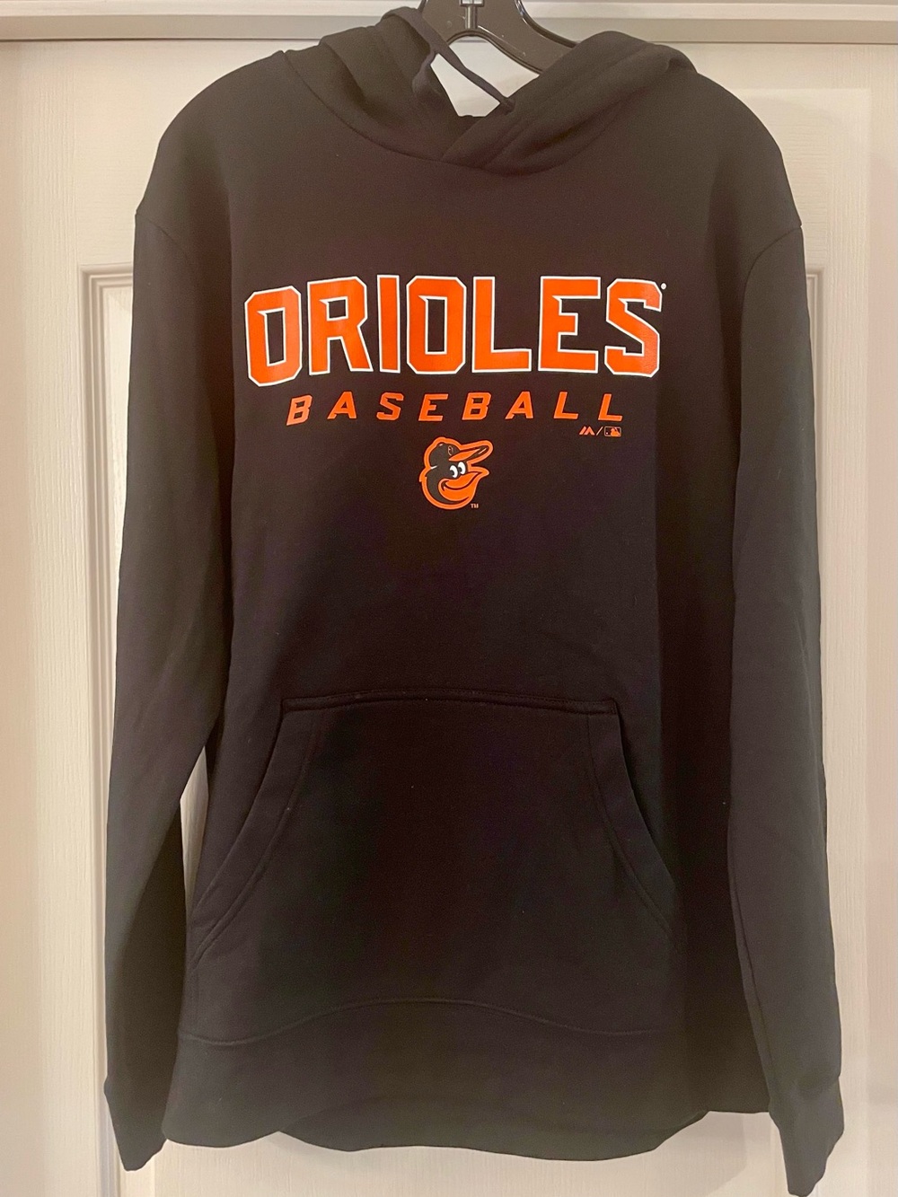 Baltimore Orioles Majestic Black Hoodie Sweatshirt Size Large